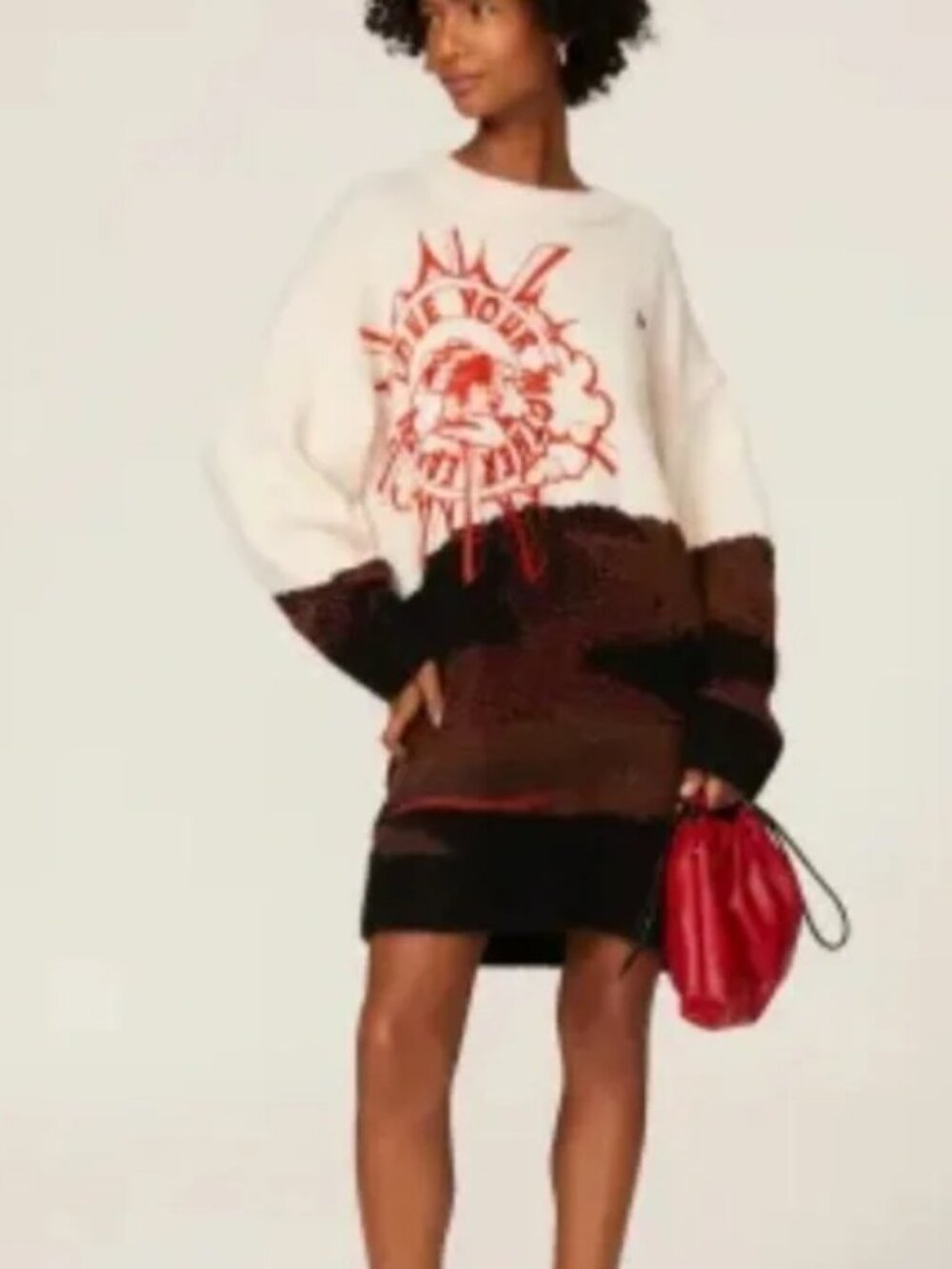 Tommy Hilfiger Sweater Dress Love Your Mother Earth Tunic Wool blend Mini Cozy M - Picture 2 of 14